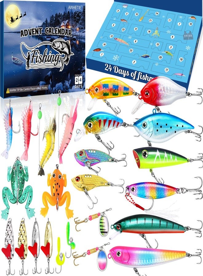 AWHETIE Fishing Advent Calendar 2025,24 Days Christmas Countdown,Fishing Lure Advent Calendar 2025 Men,Fishing Lures Set for Fisher Men Adult Teens Surprise - Image 1